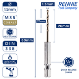 Hex Shank Cobalt Jobber Drill Bits For Hard Metals & Stainless Steel