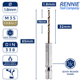 Hex Shank Cobalt Jobber Drill Bits For Hard Metals & Stainless Steel