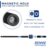 150mm Long Magnetic Impact Driver / Screwdriver Bit Holders Coated