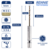 Hex Shank Cobalt Jobber Drill Bits For Hard Metals & Stainless Steel