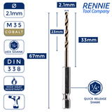 Hex Shank Cobalt Jobber Drill Bits For Hard Metals & Stainless Steel