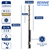 Hex Shank Cobalt Jobber Drill Bits For Hard Metals & Stainless Steel