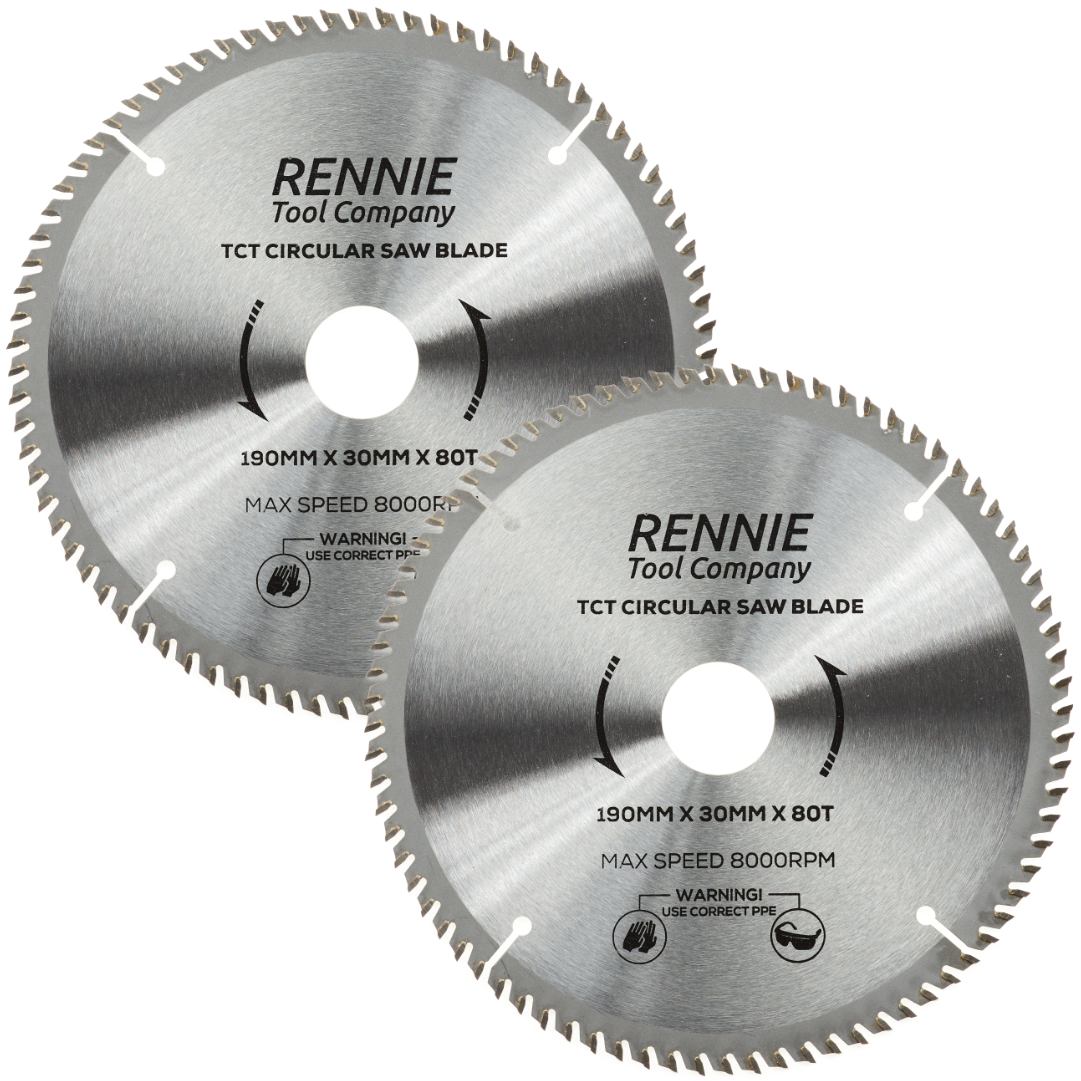 2 Pack 190mm x 80T TCT Circular Wood Saw Blades