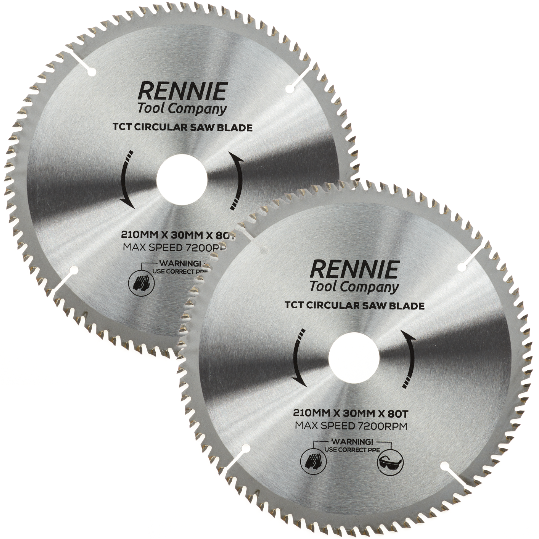 2 Pack 210mm x 80T TCT Circular Wood Saw Blades