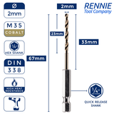 Hex Shank Cobalt Jobber Drill Bits For Hard Metals & Stainless Steel