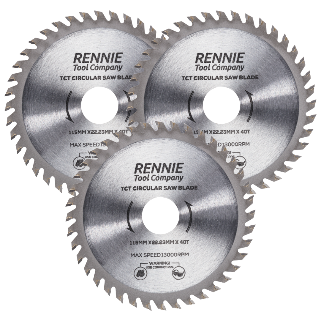 3 Pack 115mm x 40T TCT Circular Wood Saw Blades