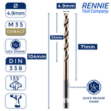 Hex Shank Cobalt Jobber Drill Bits For Hard Metals & Stainless Steel
