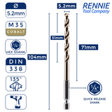 Hex Shank Cobalt Jobber Drill Bits For Hard Metals & Stainless Steel