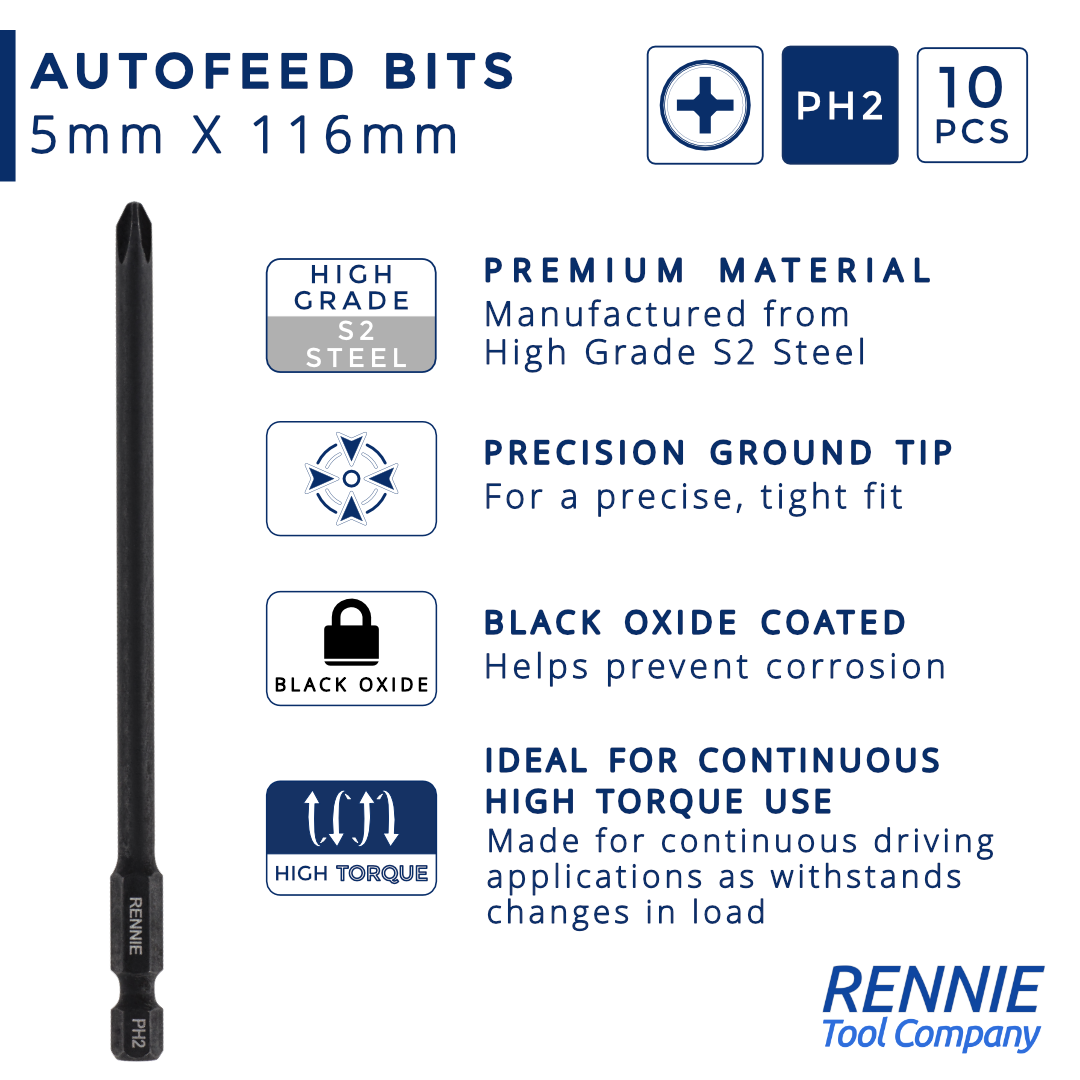 5x Punte Magnetiche PH2 Da 116mm Per HILTI – Per Avvitatore Automatico E SMD