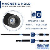 8 Piece Extra Long PZ2 Magnetic Impact Screwdriver Bits Set With Impact Bit Holders