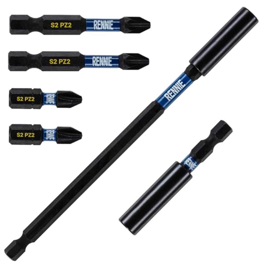 4P PZ2 PH2 Long Magnetic Screwdriver Bits Set Holder