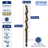 Hex Shank Cobalt Jobber Drill Bits For Hard Metals & Stainless Steel