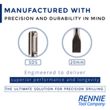 SDS Plus 20mm Wide Narrow Chisel x 250mm Long