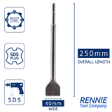 SDS Plus 40mm Wide Chisel x 250mm Long