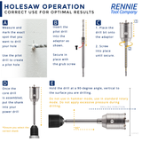 9 Piece TCT Core Drill Bit Set With SDS Adapter & Pilot Drills