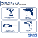 8 Piece Extra Long PZ2 Magnetic Impact Screwdriver Bits Set With Impact Bit Holders