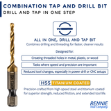 6-Piece Combination HSS Drill Tap Set - 3mm, 4mm, 5mm, 6mm, 8mm, 10mm