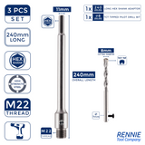 TCT Core Drill Bits Sets With Hex Shank Adapter