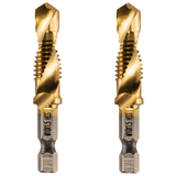 M10 x 1.5 Combination Tap And Drill Bits HSS Titanium Coated. 1/4" Hex Shank