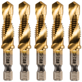 M10 x 1.5 Combination Tap And Drill Bits HSS Titanium Coated. 1/4" Hex Shank