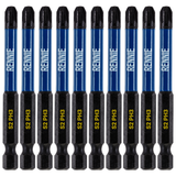 10 Pack PH3 x 75mm Long Magnetic Impact Screwdriver Bits Set Phillips #3