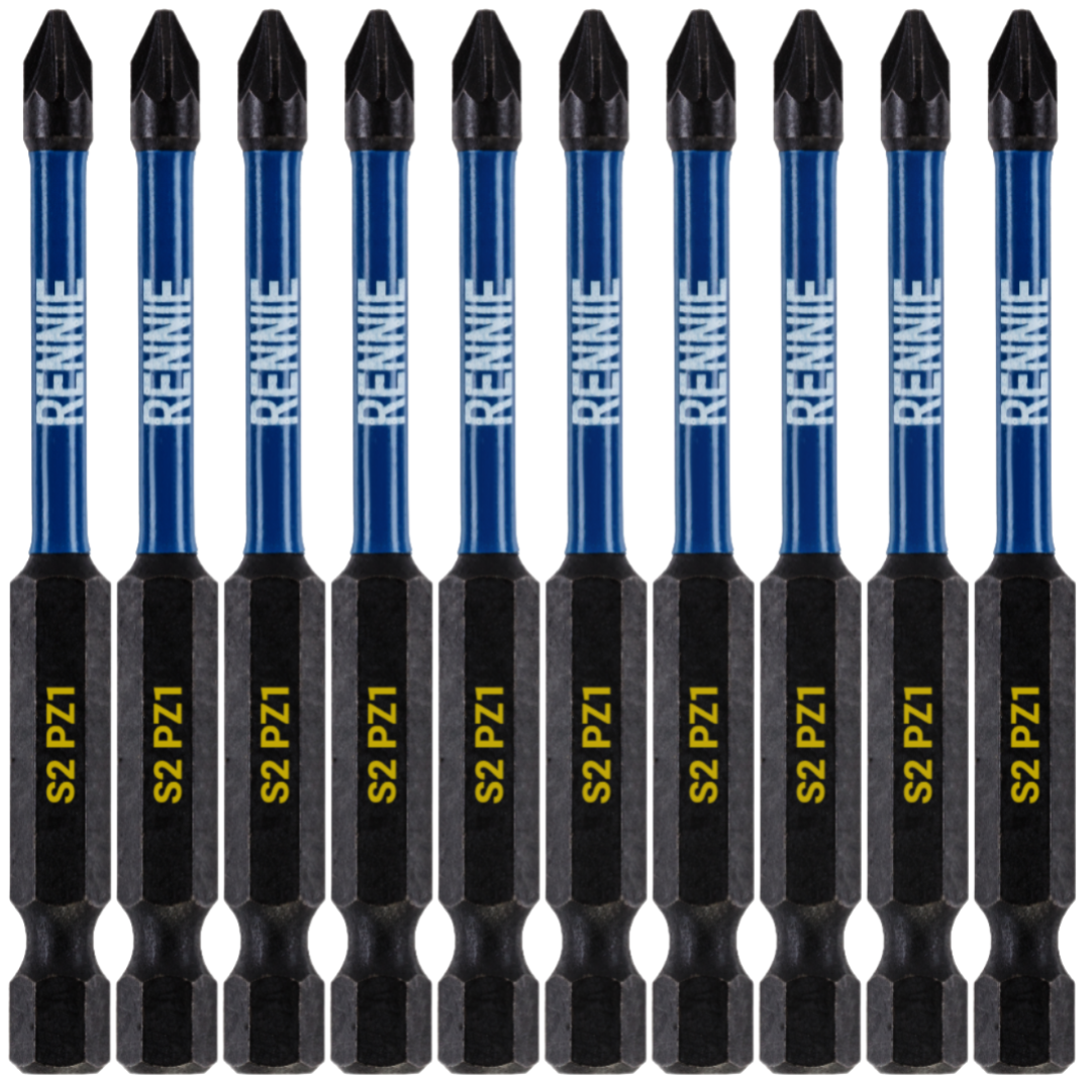 10 Pack PZ1 x 75mm Long Magnetic Screwdriver Bits Set – Rennie Tool Company