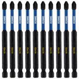 10 Pack PZ2 x 100mm Long Magnetic Screwdriver Bits Set Pozidriv (Pozi 2)