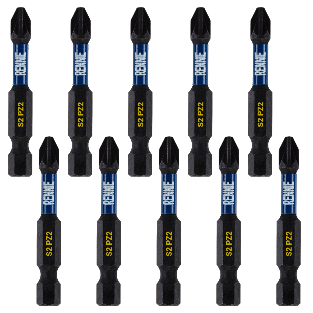 10 PZ2 x 50mm Magnetic Screwdriver Bits Set (Pozi 2) – Rennie Tool Company