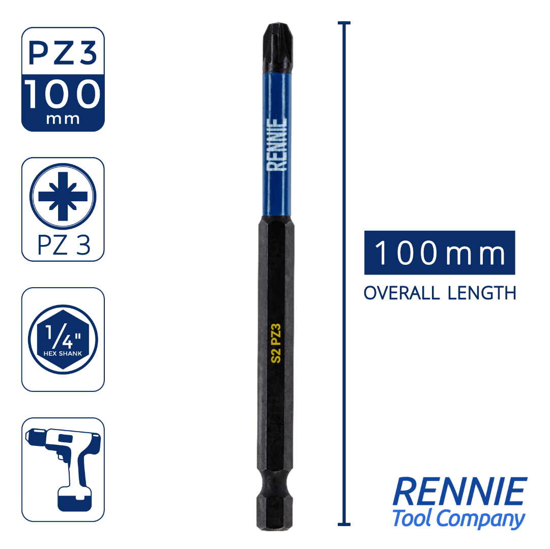 Pz2 Screwdriver KELSON PZ3 50mm Long Pozi 3 Impact Screwdriver Bit Magnetic - Foto 11