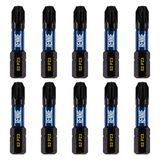 10 Pack PZ3 x 32mm Long Impact Screwdriver Bits Set Pozidriv (Pozi 3)