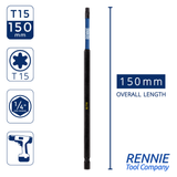 5 Pack - T15 Torx 150mm Long Magnetic Impact Screwdriver Bits Set TX15