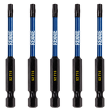 5 Pack - T15 Torx 75mm Long Magnetic Impact Screwdriver Bits Set TX15