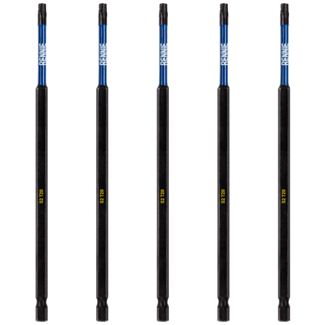 5 Pack - T20 Torx 150mm Long Magnetic Impact Bits Set – Rennie