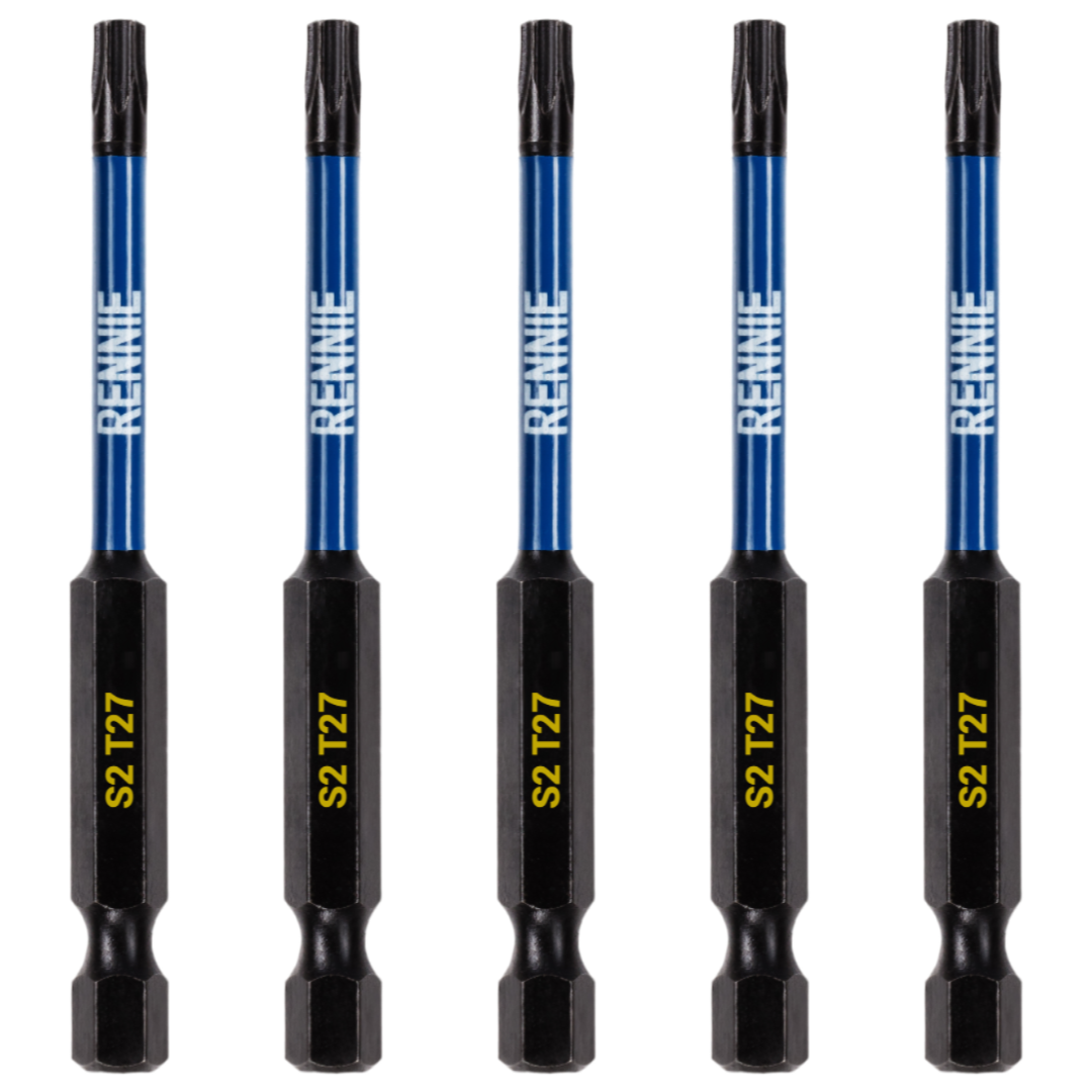 5 Pack - T27 Torx 75mm Magnetic Long Impact Bits Set – Rennie Tool