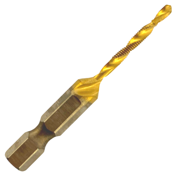 M3.5 x 0.6 Combination Tap And Drill Bits HSS Titanium Coated. 1/4