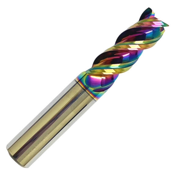 Solid Carbide DLC Coated Variable Helix 3 Flute End Mill For Aluminium