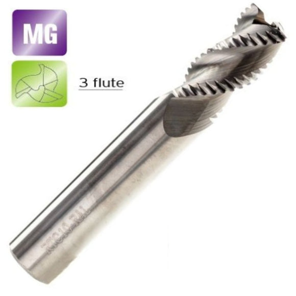 Solid Carbide 3 Flute Roughing End Mills For Aluminium And Plastics