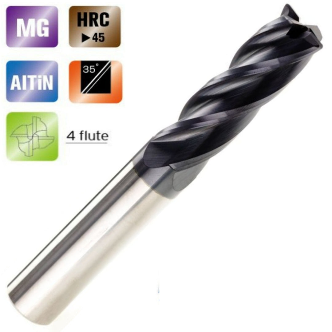 Solid Carbide 4 Flute Endmills