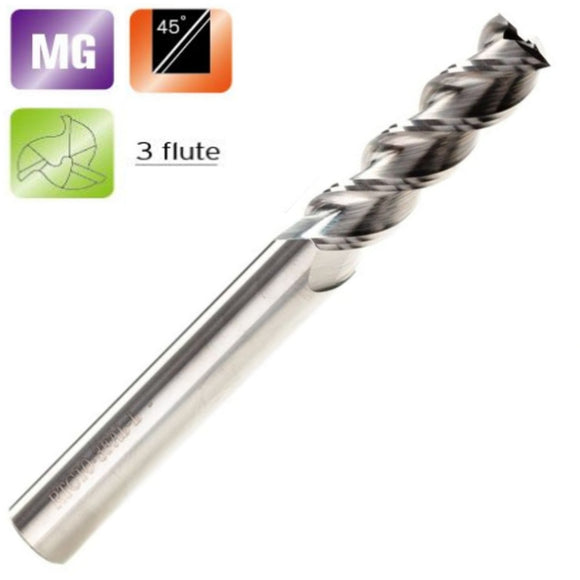 Solid Carbide 3 Flute Aluminium Endmill Long Series