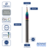 Solid Carbide Single Flute DLC Coated End Mill For Aluminium & ACM