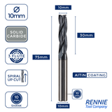 Solid Carbide Chipbreaker 3 Flute Hogging / Roughing Coated Router Bits For Wood