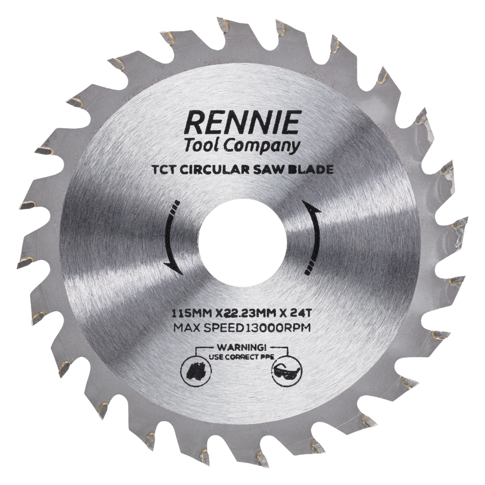 115mm x 24T TCT Circular Wood Saw Blade Fits Bosch, Festool, Makita, Worx, Black & Decker etc