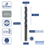 Solid Carbide Chipbreaker 3 Flute Hogging / Roughing Coated Router Bits For Wood