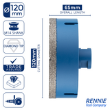 M14 Shank Diamond Tile Drill Bits / Holesaws For Use With Angle Grinders