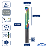 Solid Carbide Single Flute DLC Coated End Mill For Aluminium & ACM