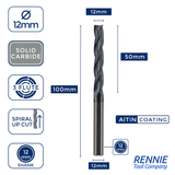 Solid Carbide Chipbreaker 3 Flute Hogging / Roughing Coated Router Bits For Wood