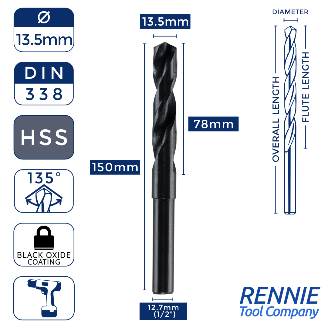 DWZ 8Pcs Lathe Reduced Shank HSS Bench Twist Drill Bit Set CNC Metric