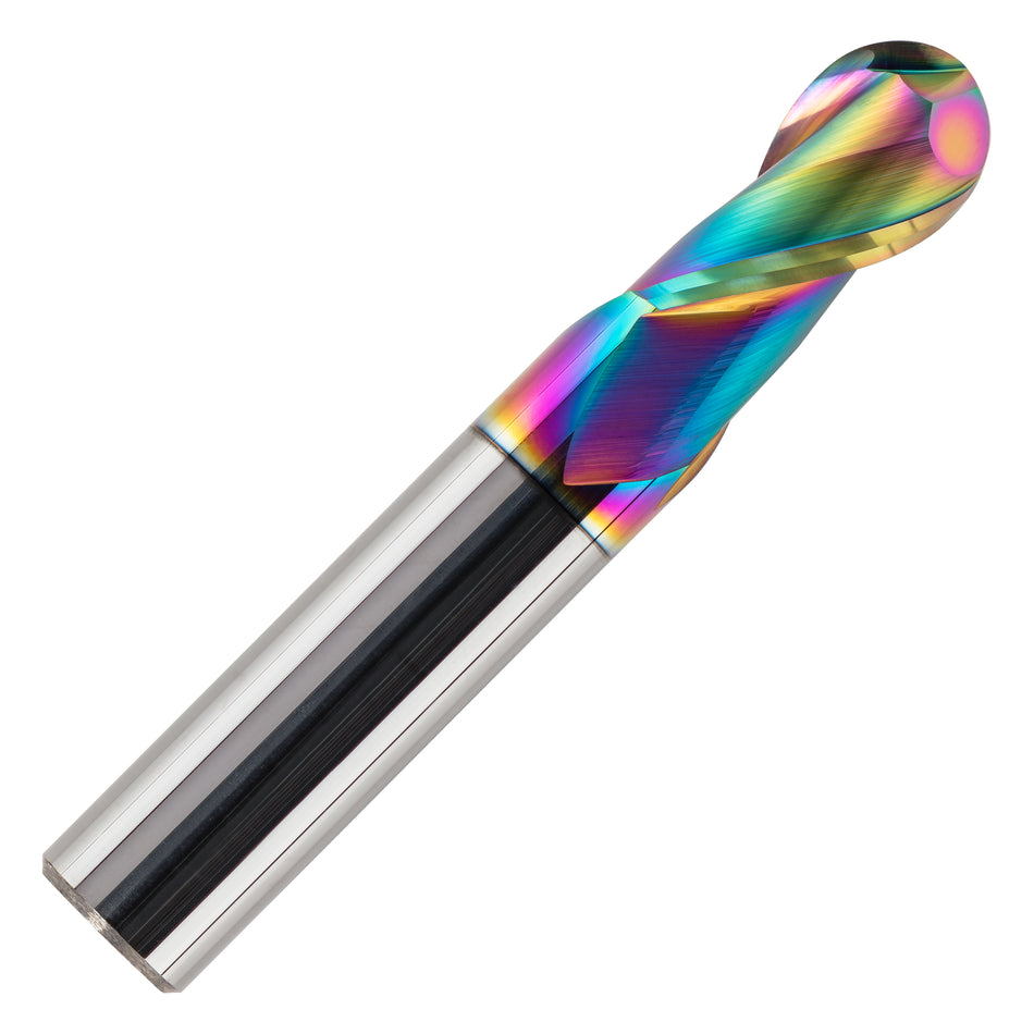 Solid Carbide High-Performance 2-Flute Ballnose Slot Drill DLC Coated - Aluminium Milling