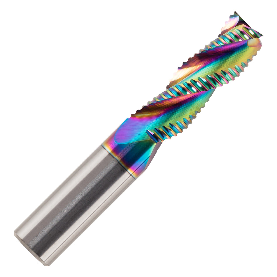 Solid Carbide 3 Flute Roughing Endmills DLC Coated For Aluminium