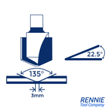 Solid Carbide V-Groove Router Bit for ACM, Dibond, Aluminium